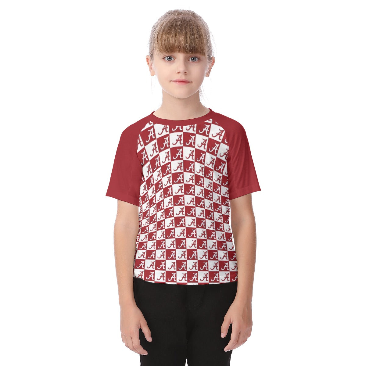 Alabama - Crimson Tide Kid's Raglan Sleeve T-shirt White varsity sports apparel