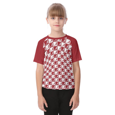 Alabama - Crimson Tide Kid's Raglan Sleeve T-shirt White varsity sports apparel