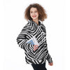White Smoke Las Vegas Football Zebra Women’s Pullover Hoodie – Black and White Game Day Streetwear