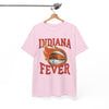 White Smoke Indiana Fever Basketball Tee — Retro Flaming Ball Design