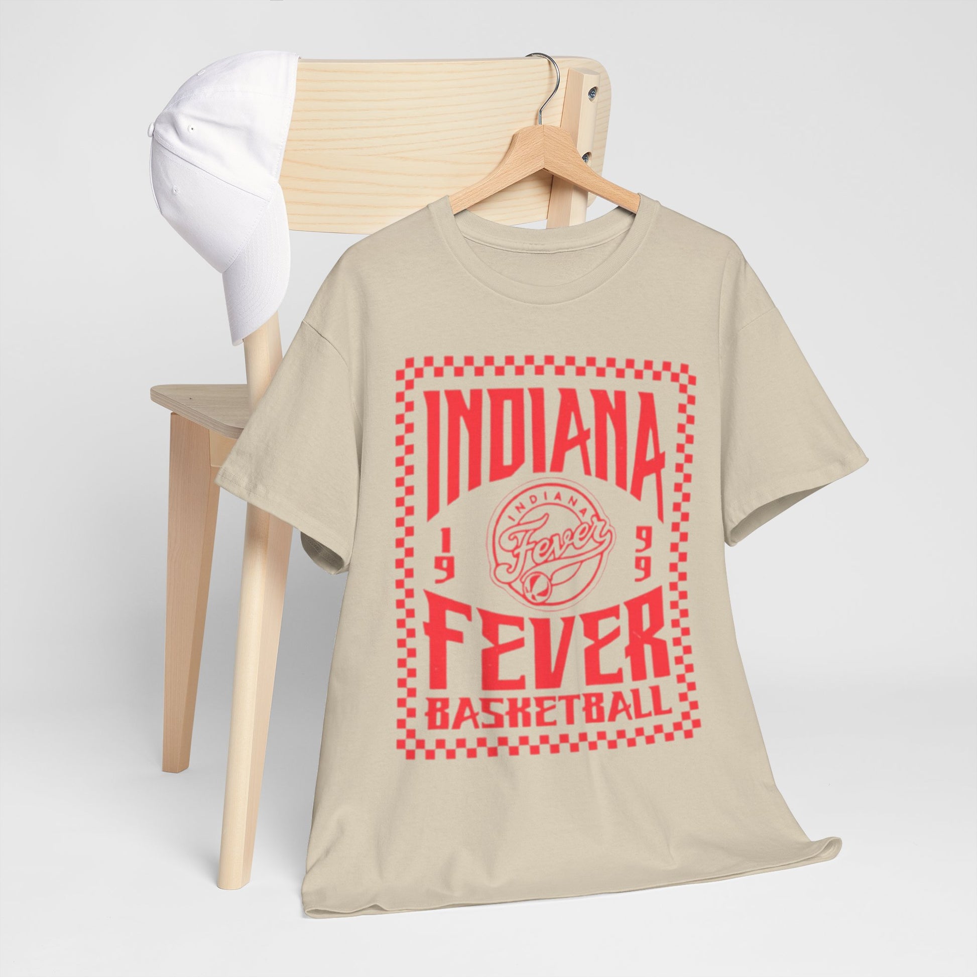 Lavender Indiana Fever Basketball Tee — Retro Red Checkerboard Team Shirt
