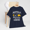 Dark Slate Gray Buffalo City T‑Shirt – Gold Star & Bison Graphic Tee
