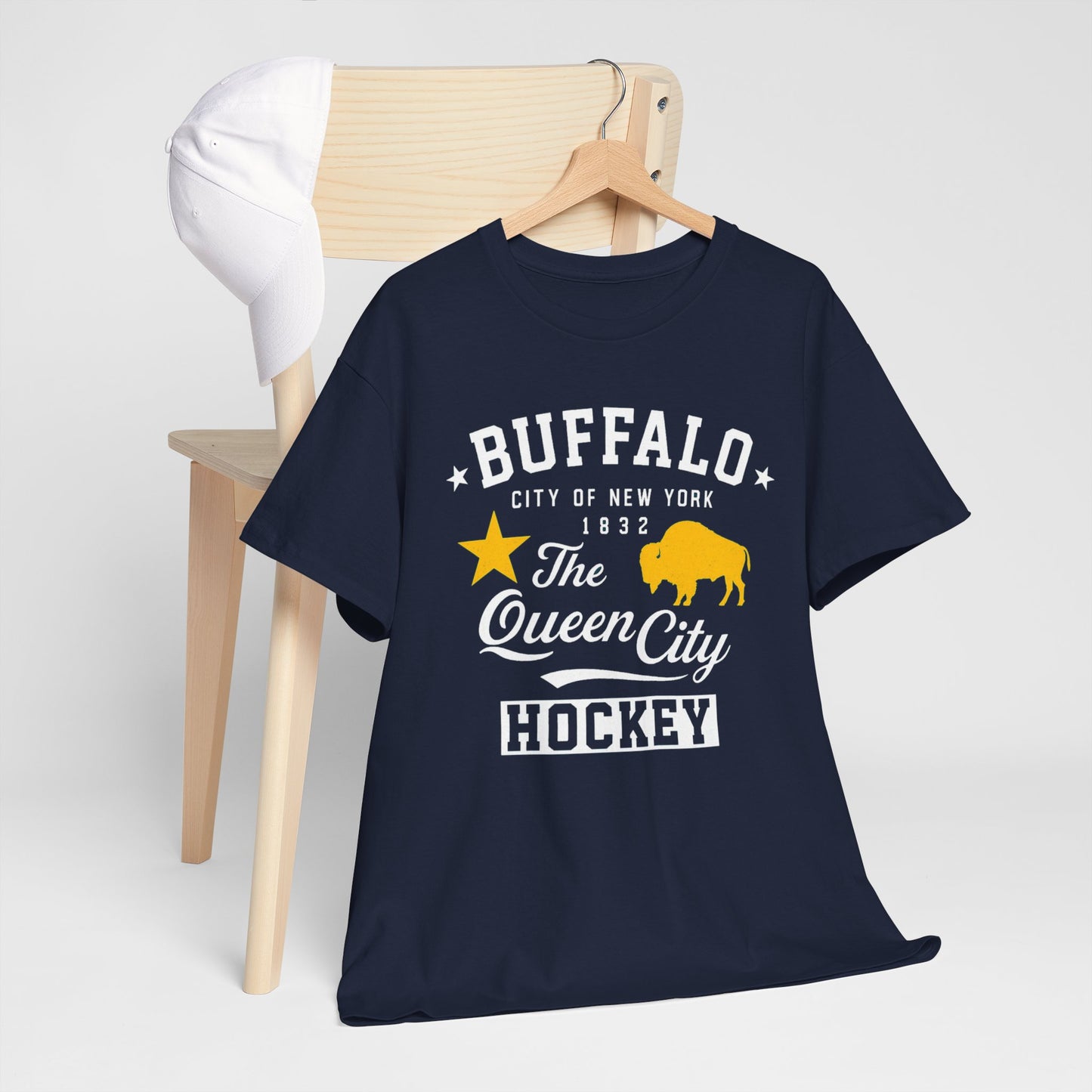 Buffalo City T‑Shirt – Gold Star & Bison Graphic Tee