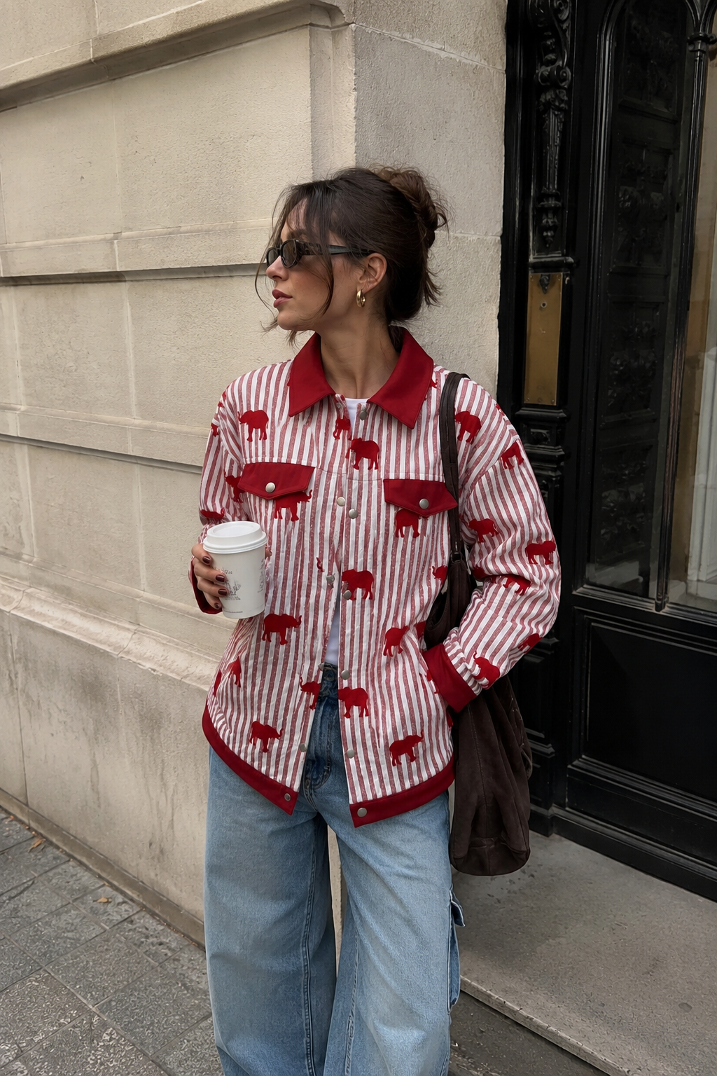 Alabama Crimson Tide Elephant Stripe Game Day Jacket – Trendy Crimson and White Football Streetwear