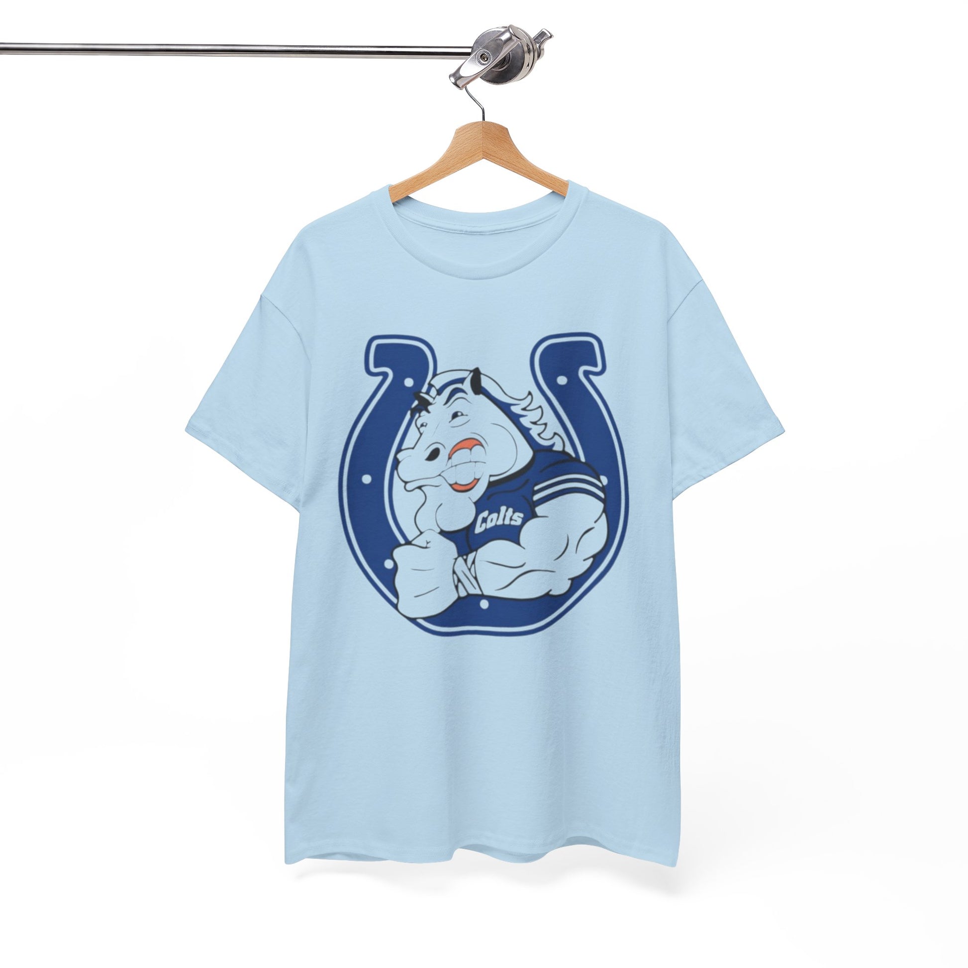 White Smoke Indianapolis Colts Horse Mascot Horseshoe T-Shirt