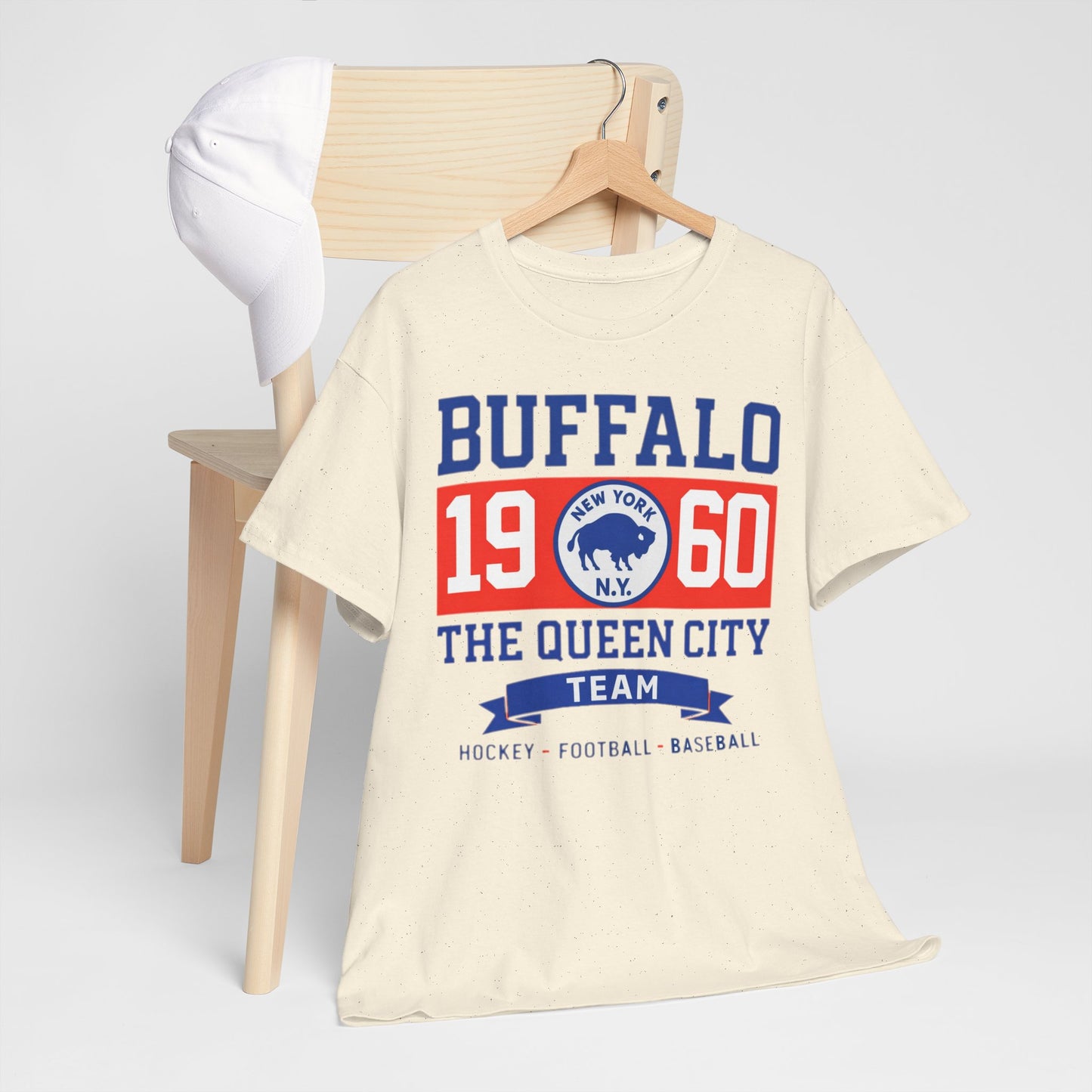 Lavender Buffalo 1960 The Queen City Team Tee — Vintage New York Sports Shirt