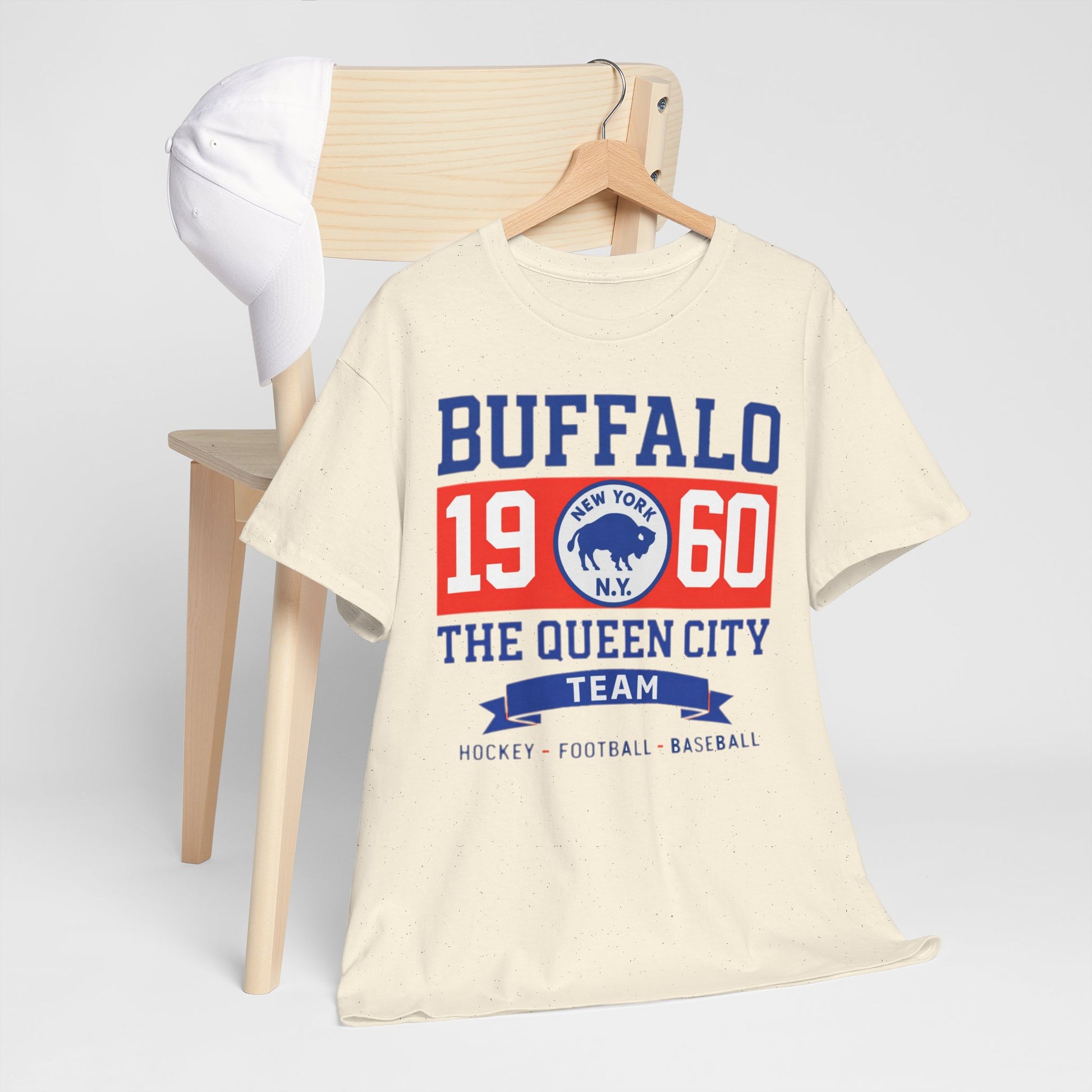 Lavender Buffalo 1960 The Queen City Team Tee — Vintage New York Sports Shirt