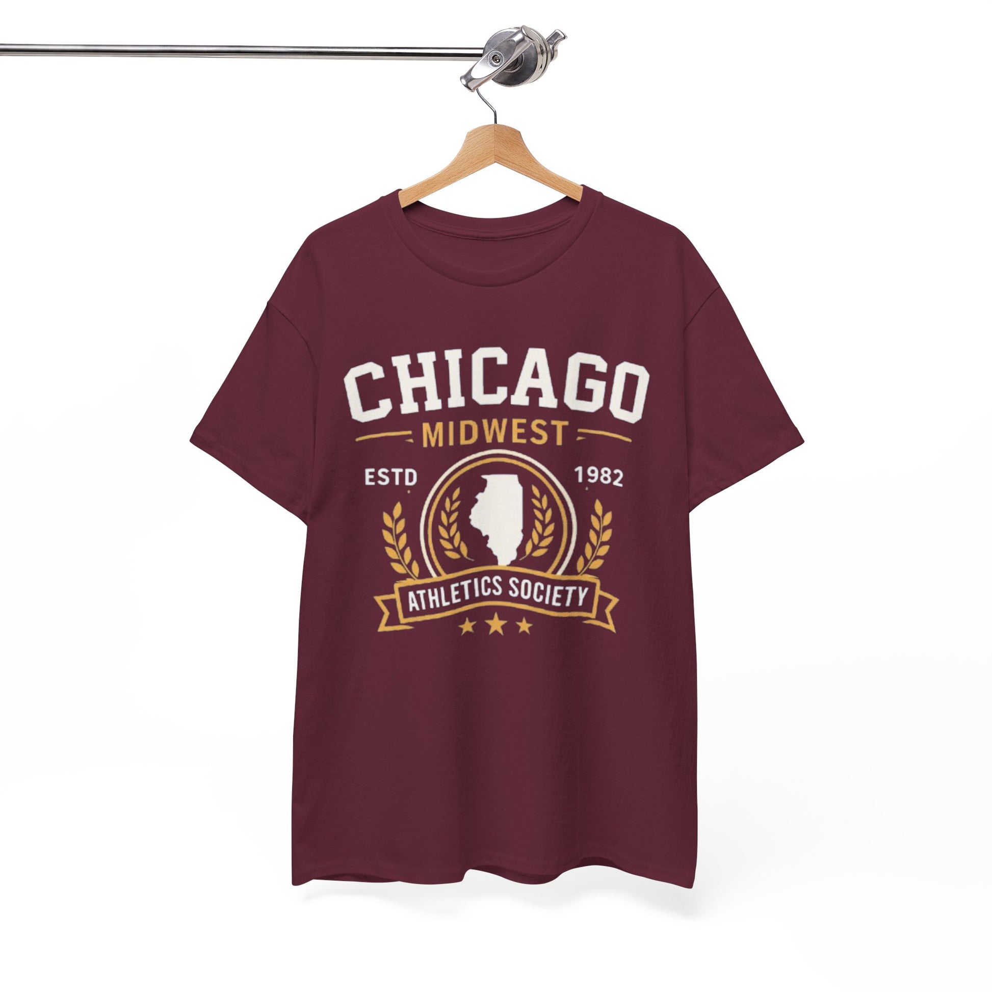 White Smoke Chicago Athletics Society T‑Shirt — Midwest ESTD 1982 Vintage Sports Tee