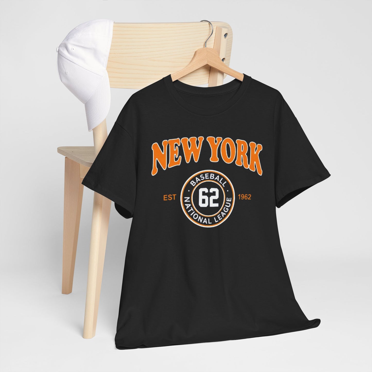 New York 62 Baseball Tee – Vintage Athletic Graphic T‑Shirt