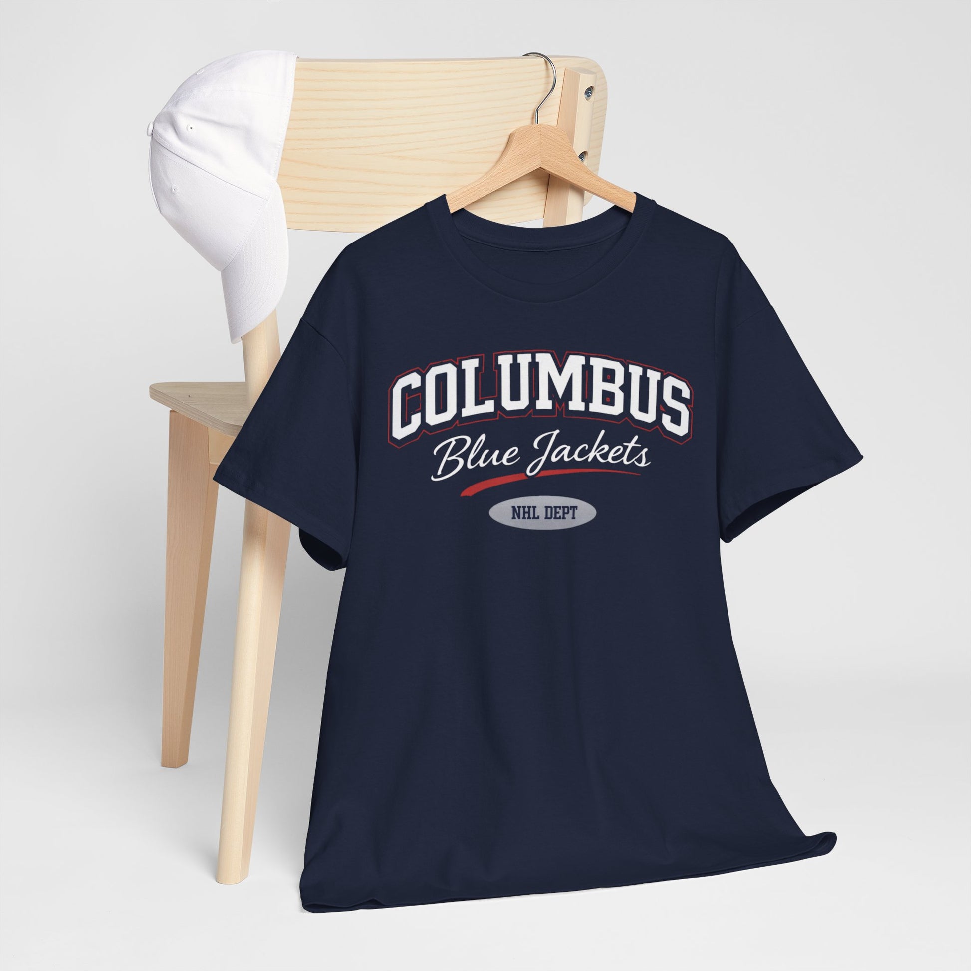 Dark Slate Gray Columbus Blue Jackets Vintage varsity-style lettering T-Shirt
