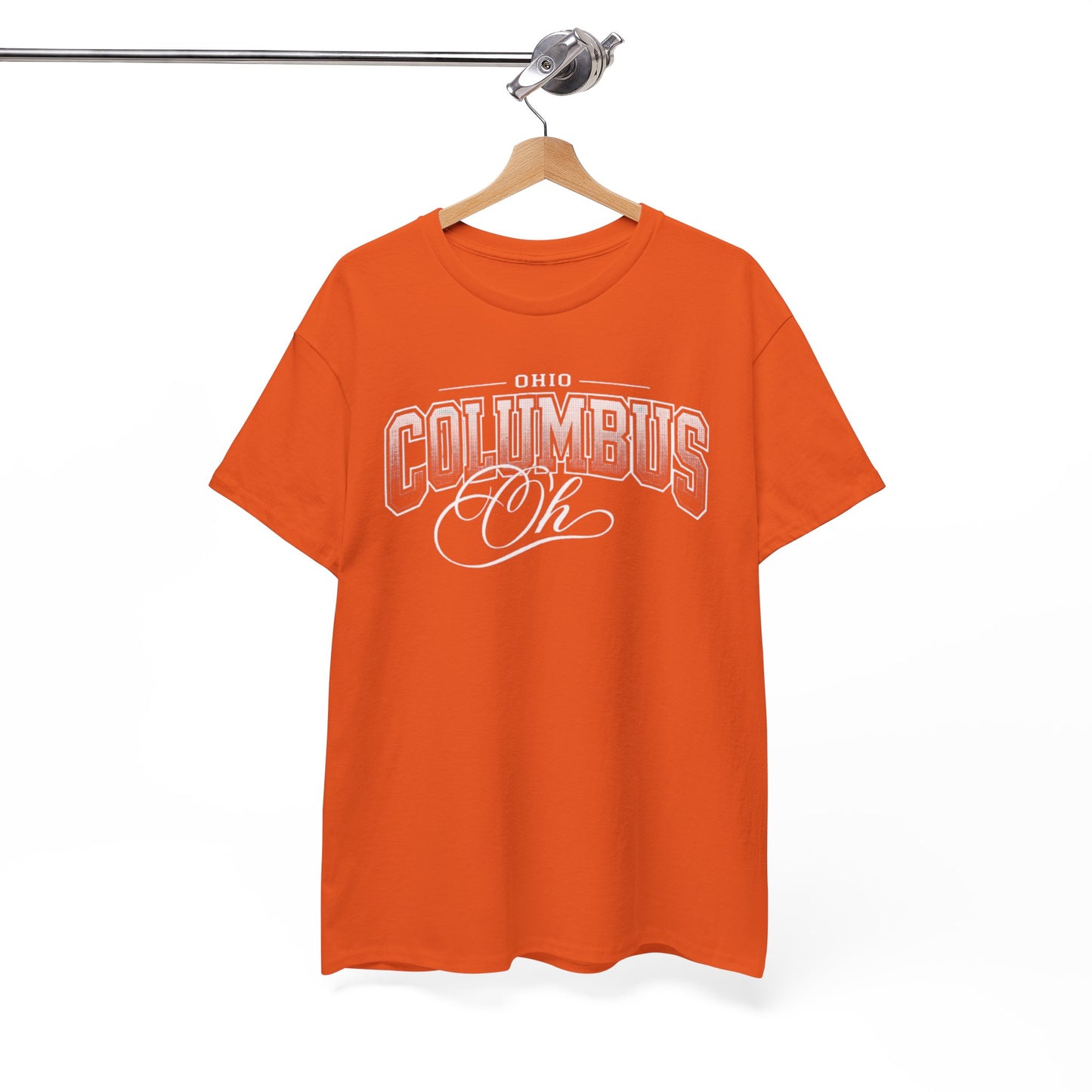 White Smoke Columbus Ohio Retro Graphic Tee — Vintage City Script T-Shirt