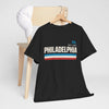 Dark Slate Gray Philadelphia PA  T-Shirt – Vintage 90s Streetwear Style Retro Stripes Tee
