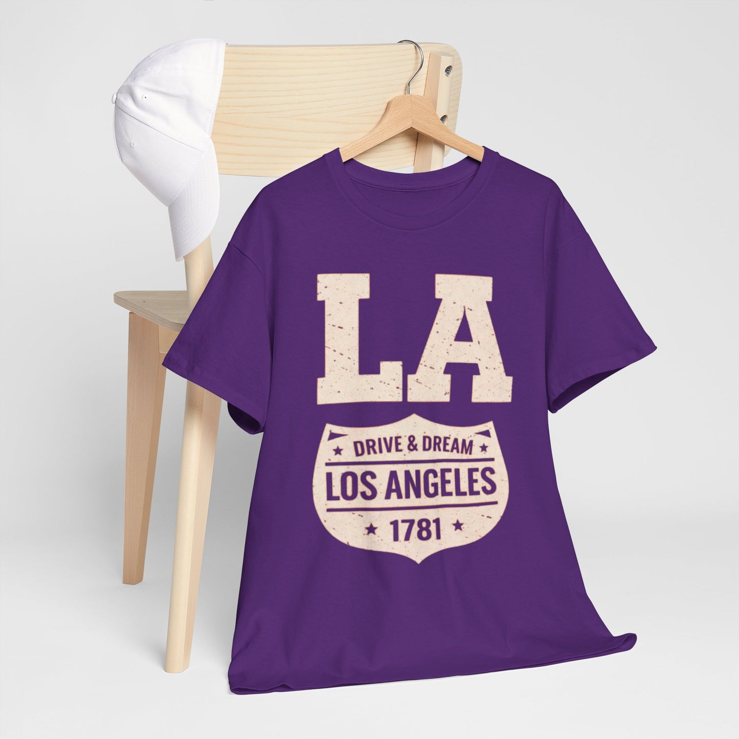 Lavender Los Angeles Drive and Dream T-Shirt – Oversized West Coast Streetwear City Tee