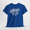 Dark Slate Blue Athletic New York Baseball Tee — 'Athletic: Run, Push Yourself' Vintage Sport T-Shirt
