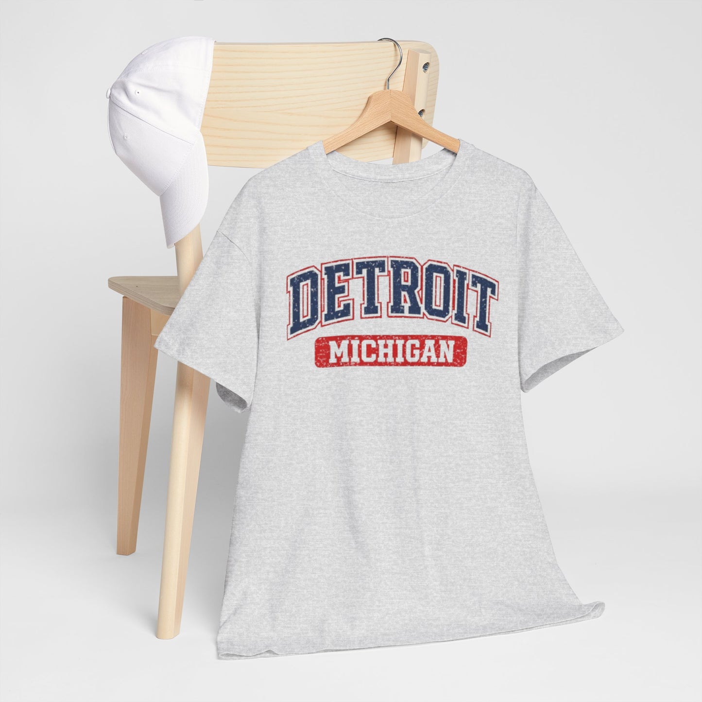 Light Gray Detroit Michigan Vintage Collegiate T-Shirt Vintage city tee  College style