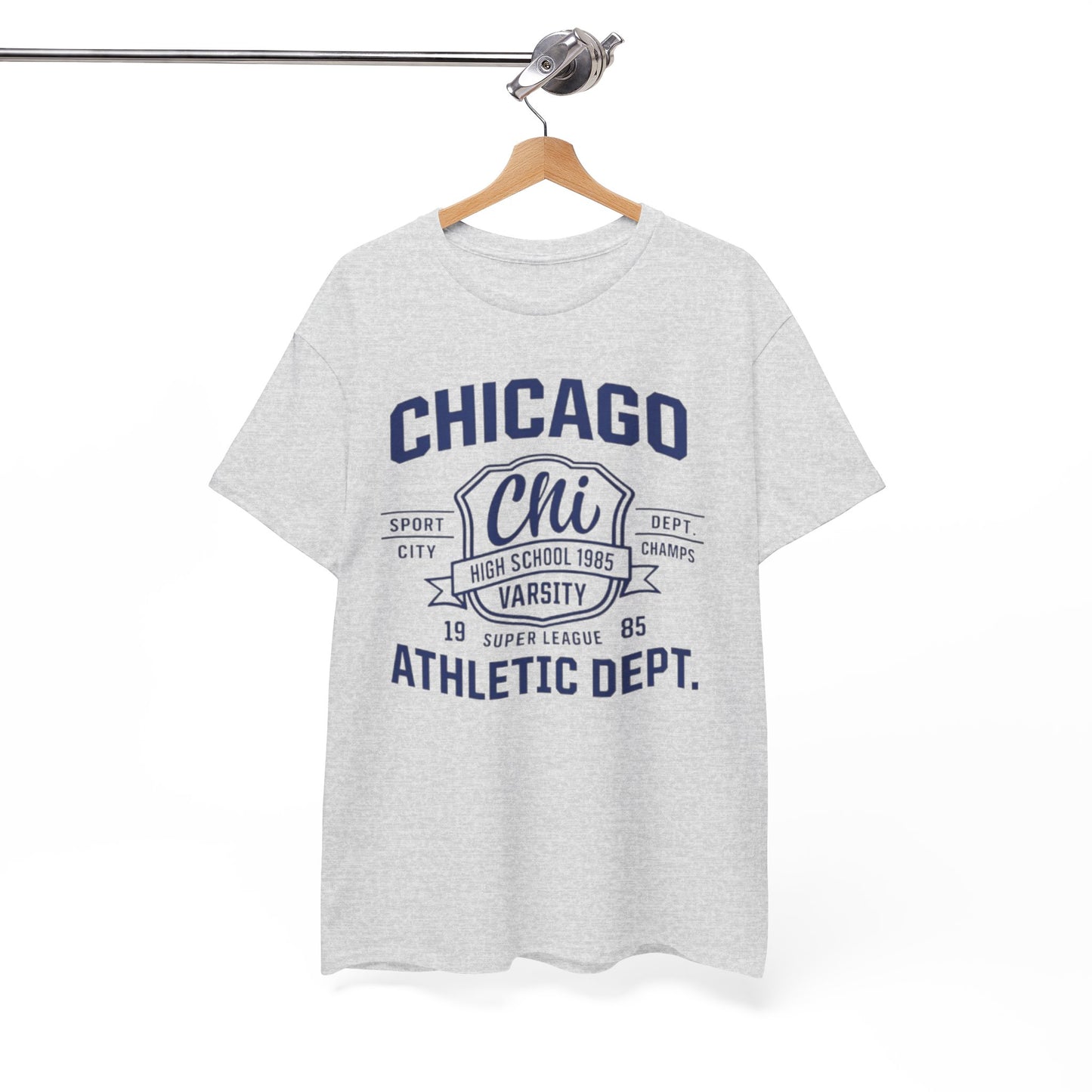 White Smoke Chicago Athletic Dept. Tee — Varsity Chi Vintage Sports T‑Shirt