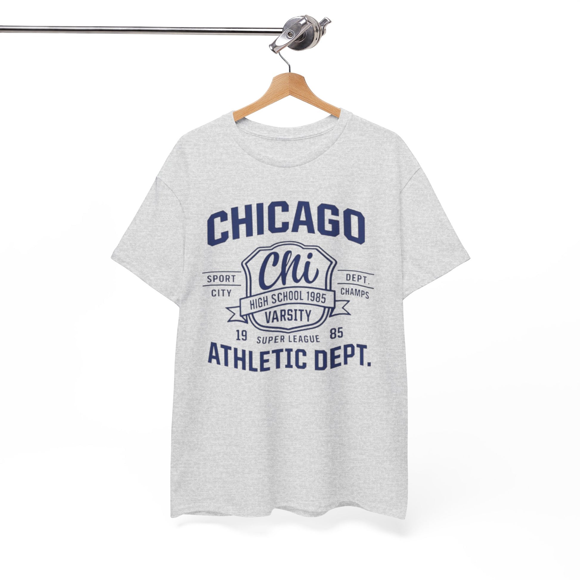 White Smoke Chicago Athletic Dept. Tee — Varsity Chi Vintage Sports T‑Shirt