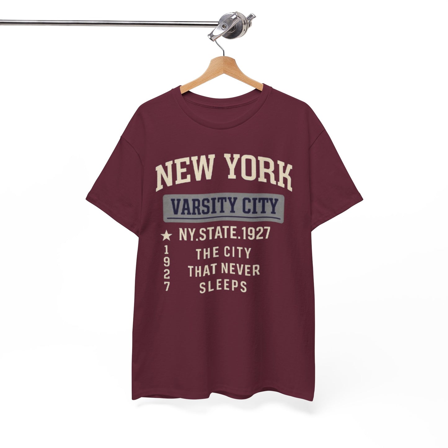 White Smoke New York Varsity City T-Shirt — 'The City That Never Sleeps' Vintage Tee