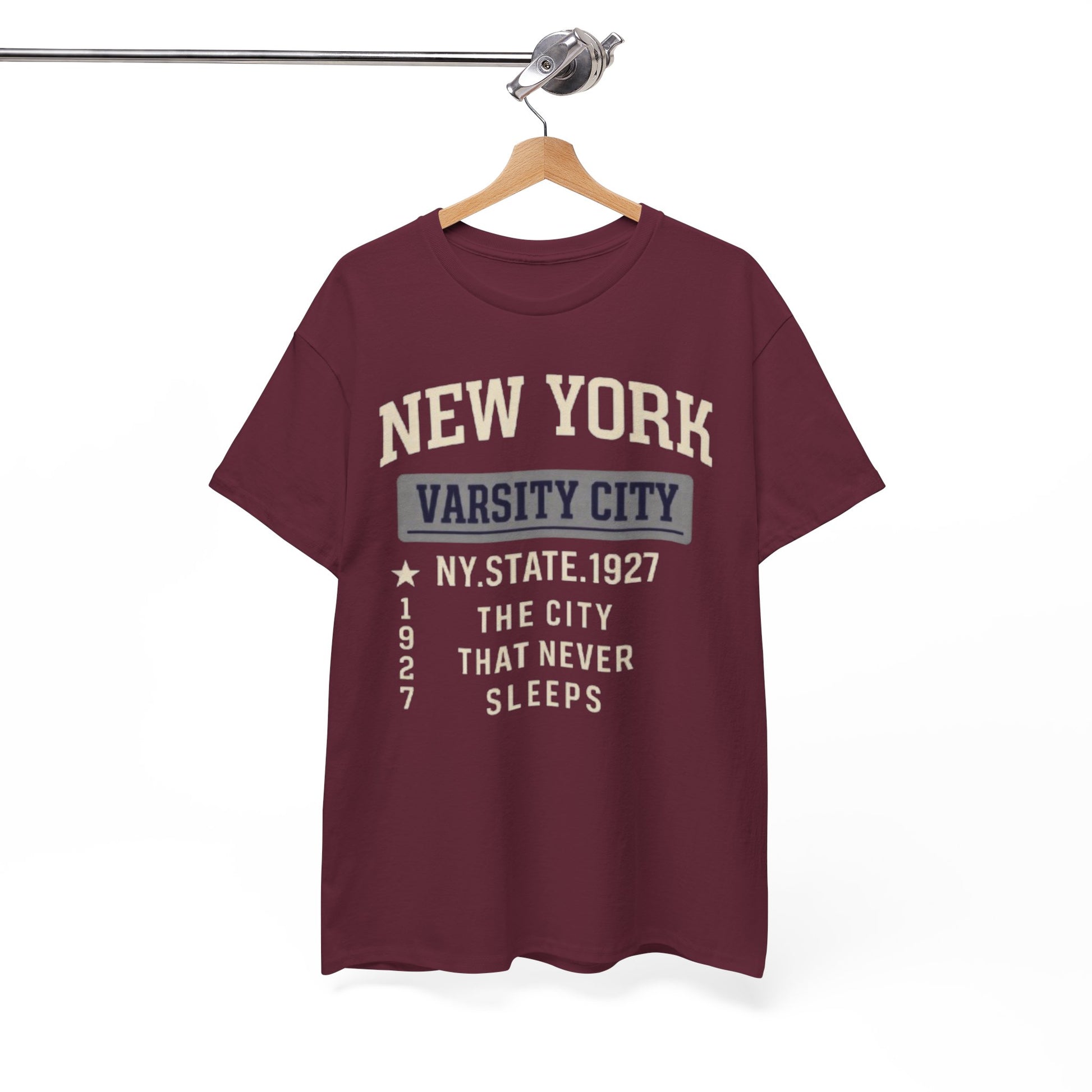White Smoke New York Varsity City T-Shirt — 'The City That Never Sleeps' Vintage Tee