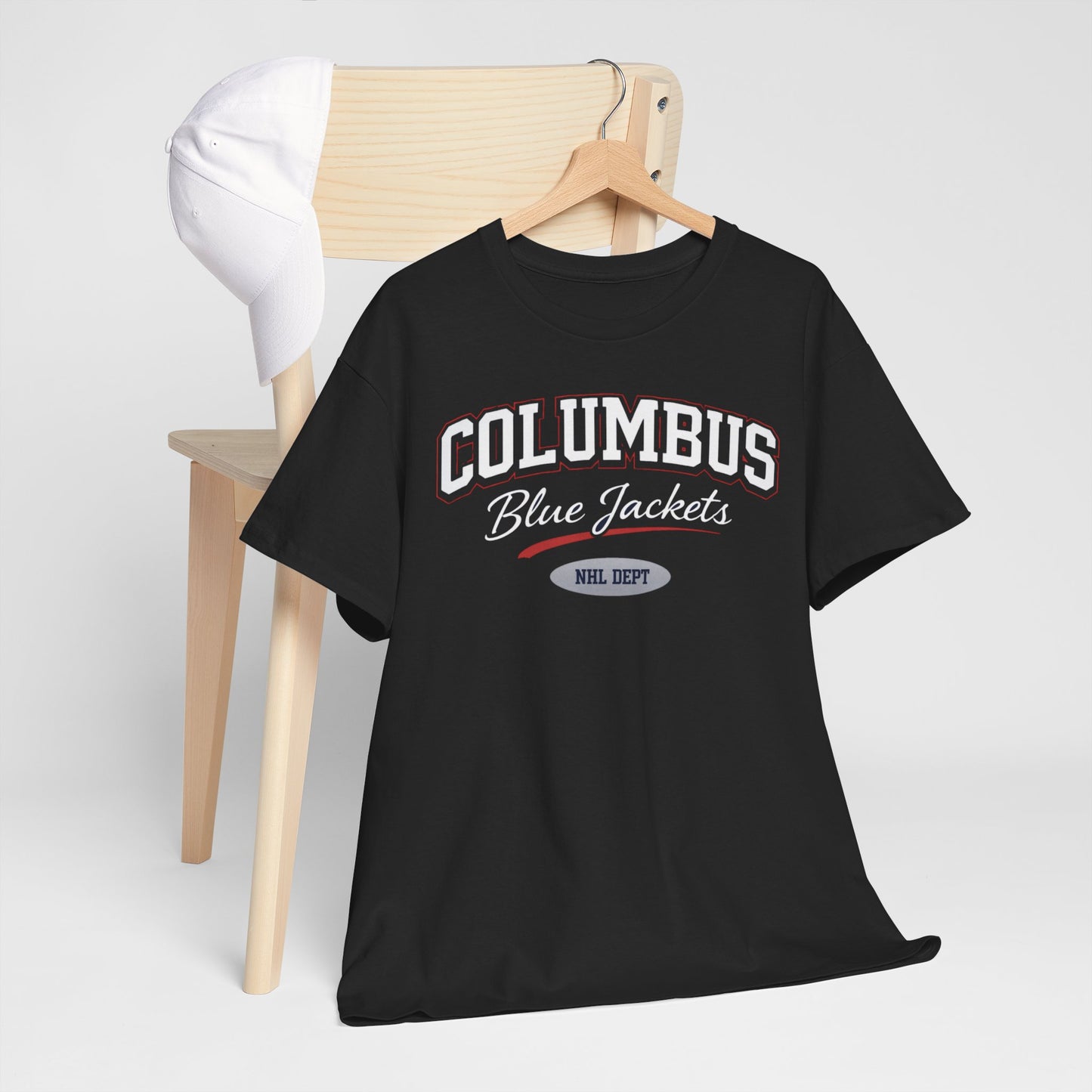Dark Slate Gray Columbus Blue Jackets Vintage varsity-style lettering T-Shirt
