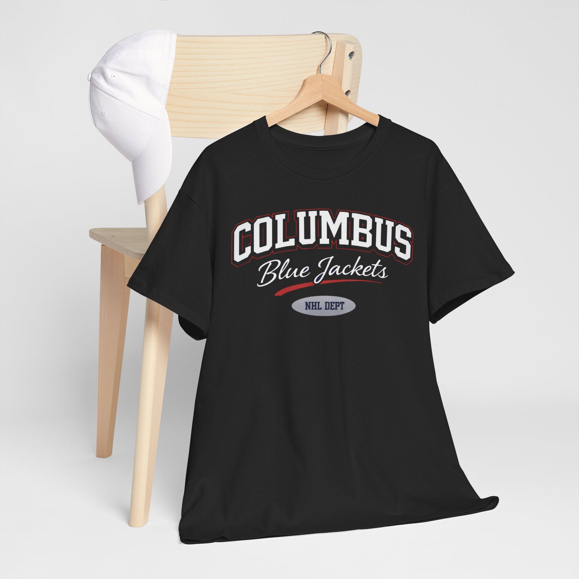 Dark Slate Gray Columbus Blue Jackets Vintage varsity-style lettering T-Shirt