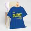 Dark Slate Blue Detroit Motor City Graphic Tee - Retro 'MI. Since 1837' Orange T-Shirt