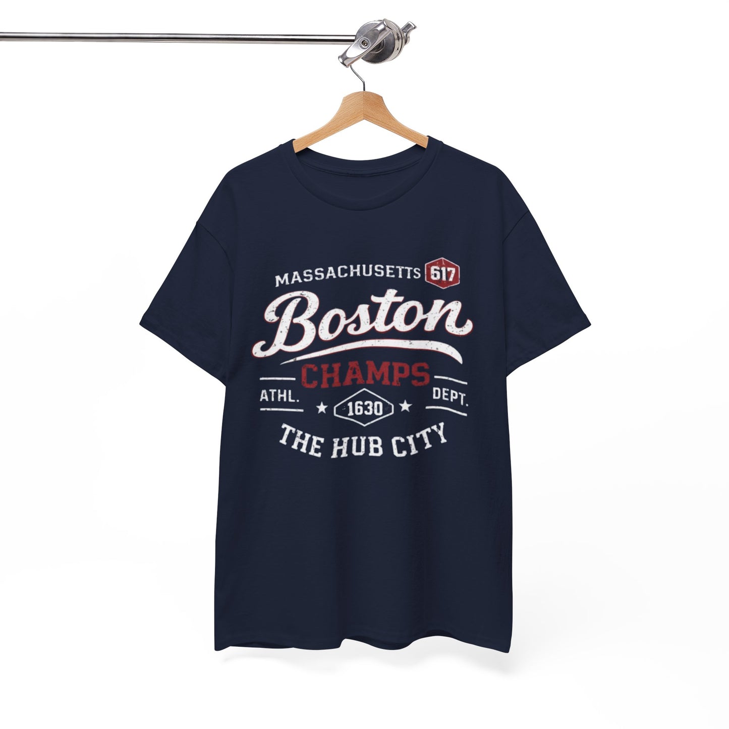 White Smoke Boston Champs T-Shirt — The Hub City Athletic Tee (Massachusetts 617)
