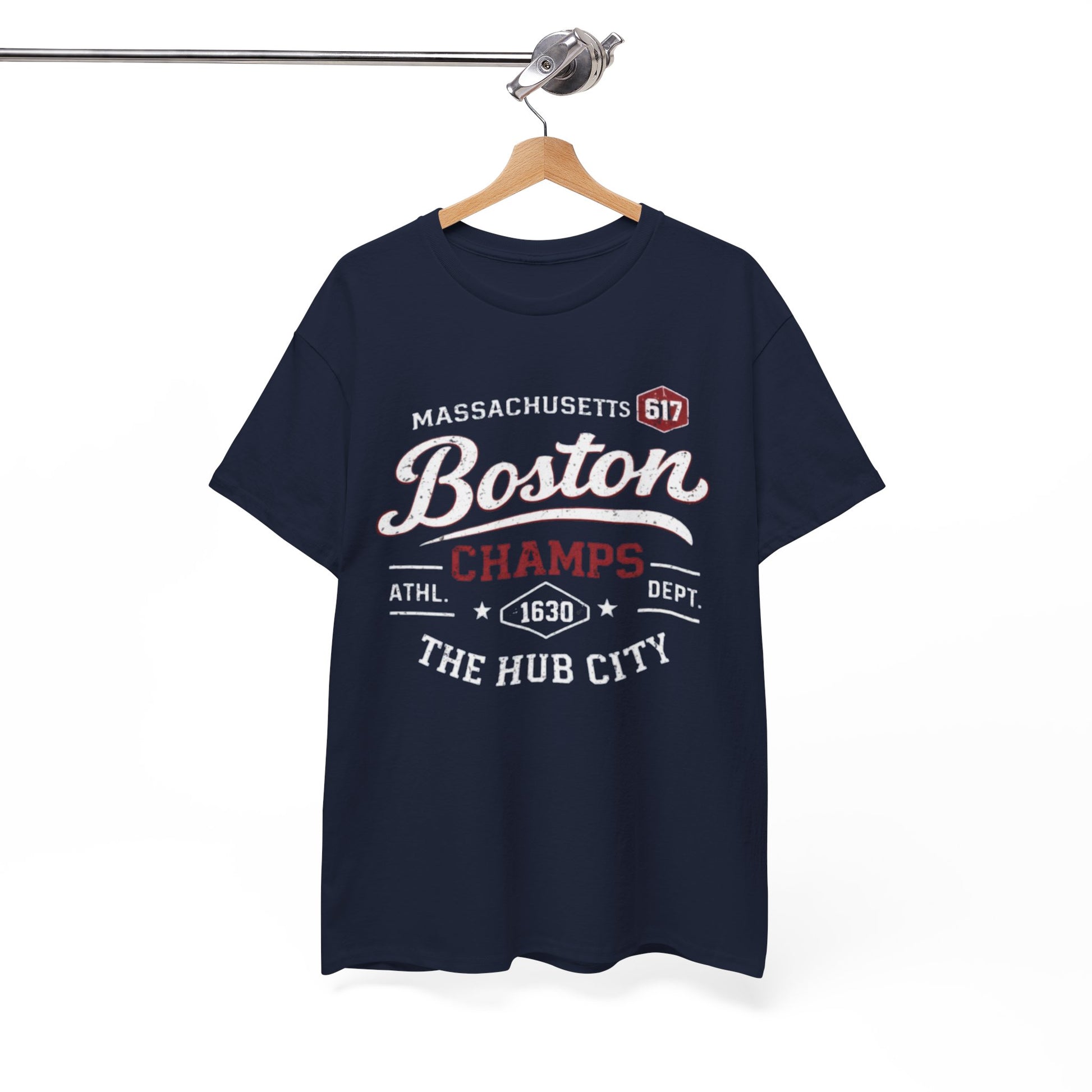 White Smoke Boston Champs T-Shirt — The Hub City Athletic Tee (Massachusetts 617)