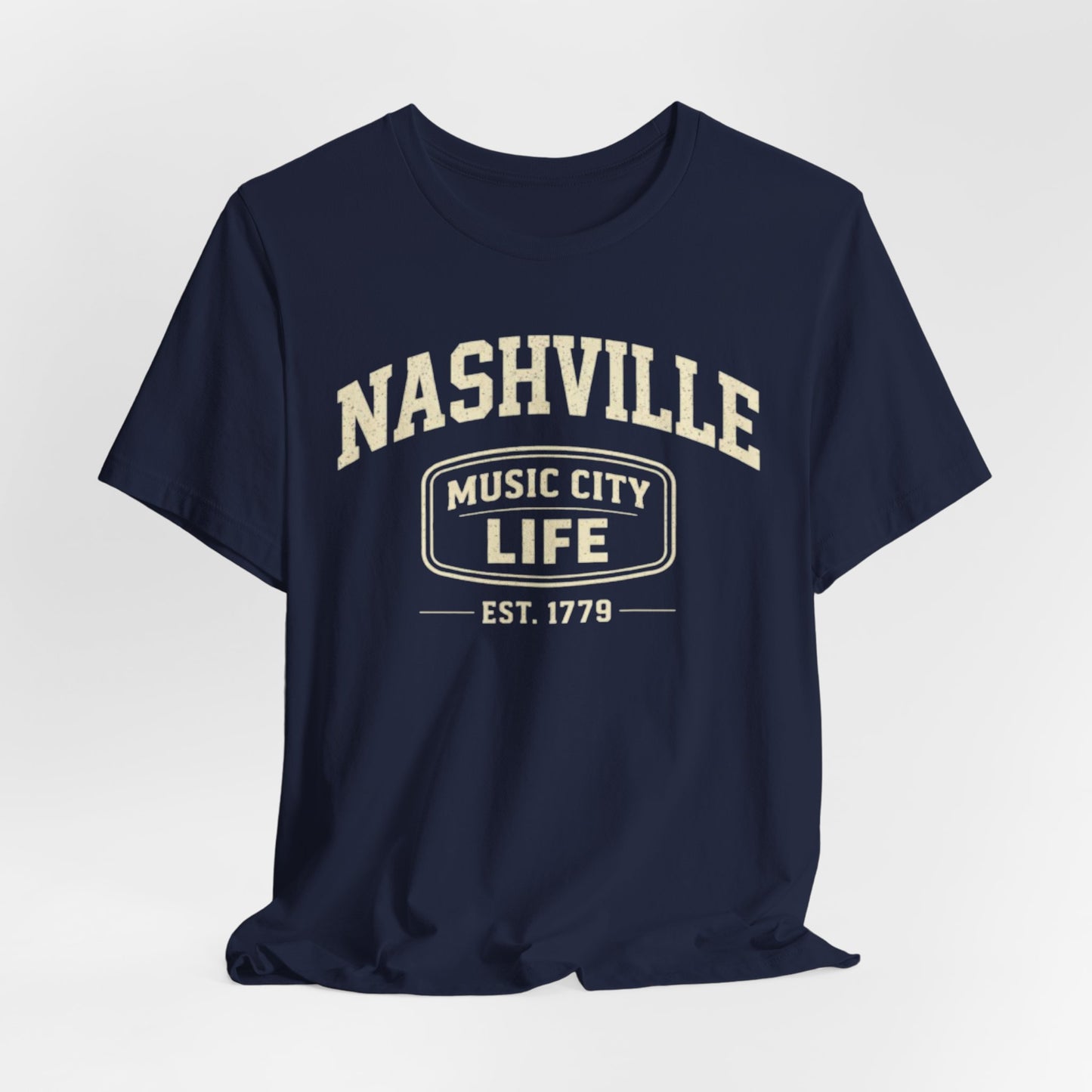 Dark Slate Gray Nashville Music City Life Tee — Vintage Music City T-Shirt