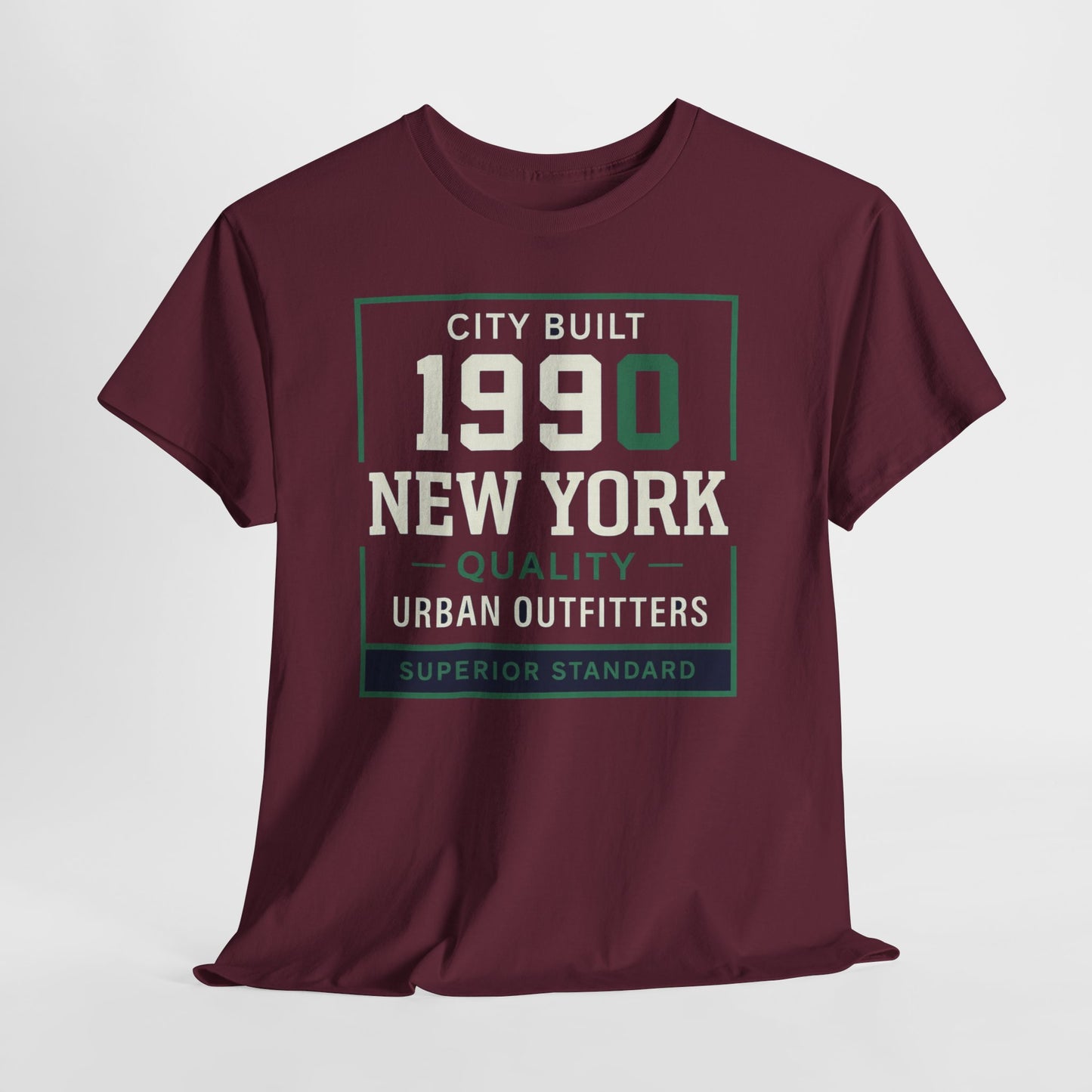 Dark Slate Gray 1990 New York Tee — Vintage City Built Graphic T‑Shirt