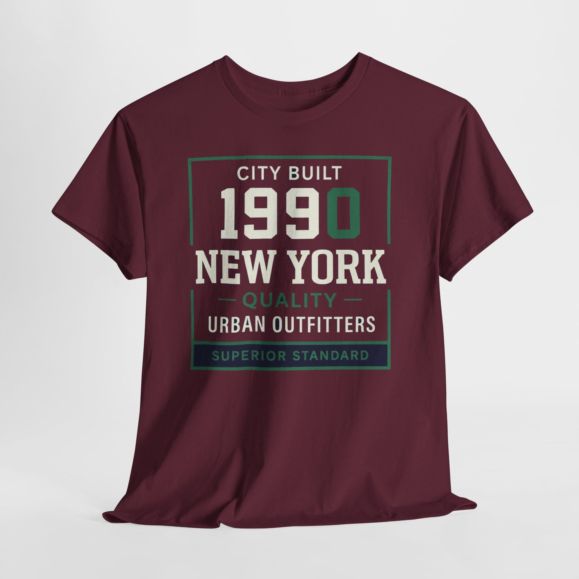 Dark Slate Gray 1990 New York Tee — Vintage City Built Graphic T‑Shirt