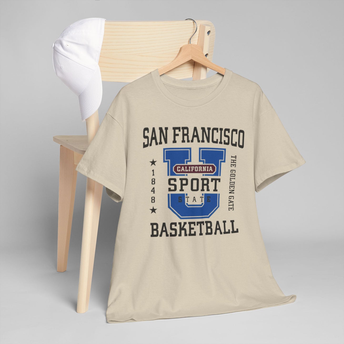 Gray San Francisco Basketball Collegiate Graphic T-Shirt – Golden Gate City Sports Tee