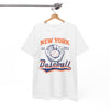 White Smoke New York Baseball Vintage Tee — Retro Glove & Ball Graphic T-Shirt