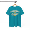 White Smoke Sacramento California Tee — Retro Collegiate City Shirt