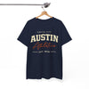 White Smoke Austin Texas Athletics Graphic T-Shirt – Vintage Varsity Sports Streetwear Tee