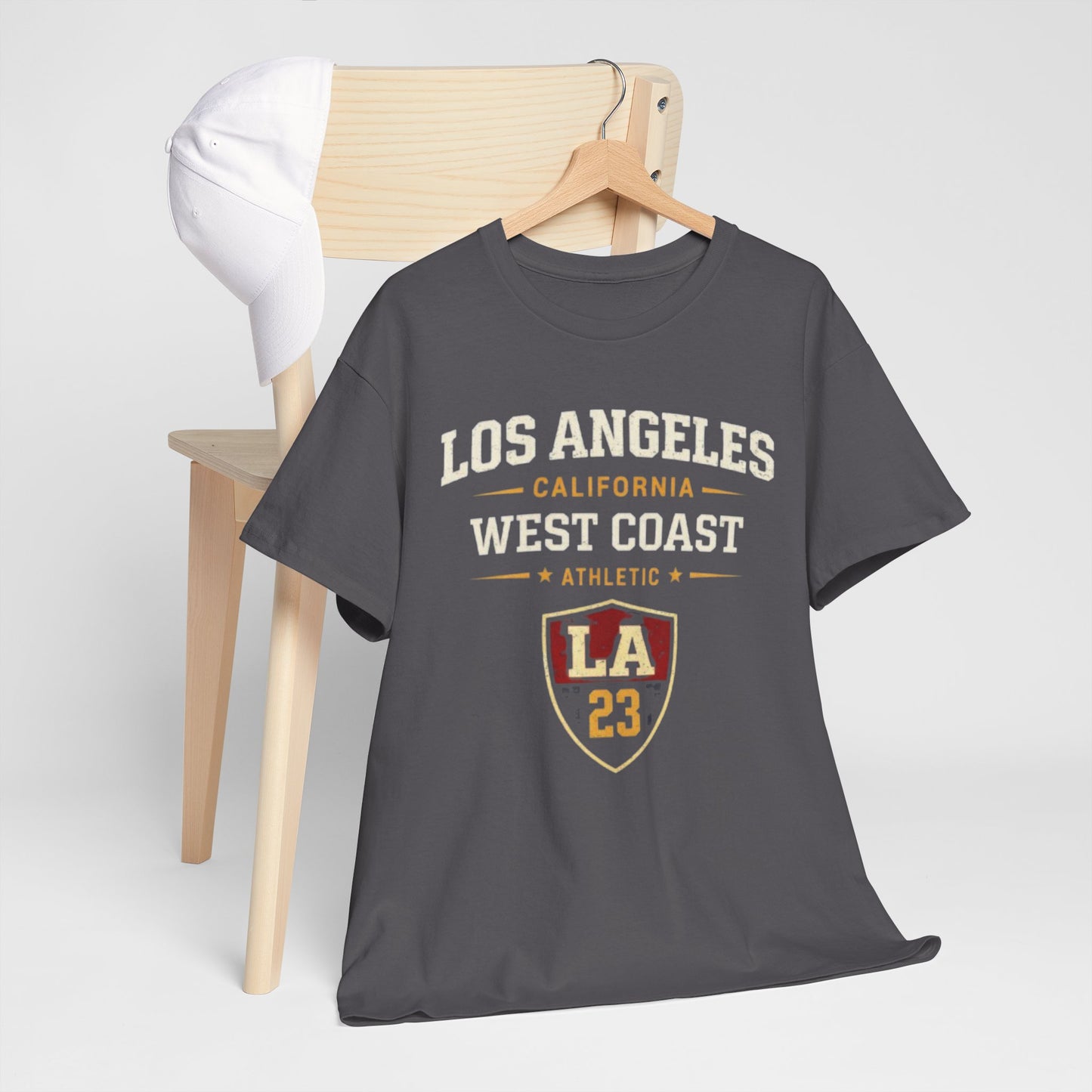 Dim Gray Los Angeles West Coast Athletic Graphic T-Shirt – Retro LA Streetwear Tee