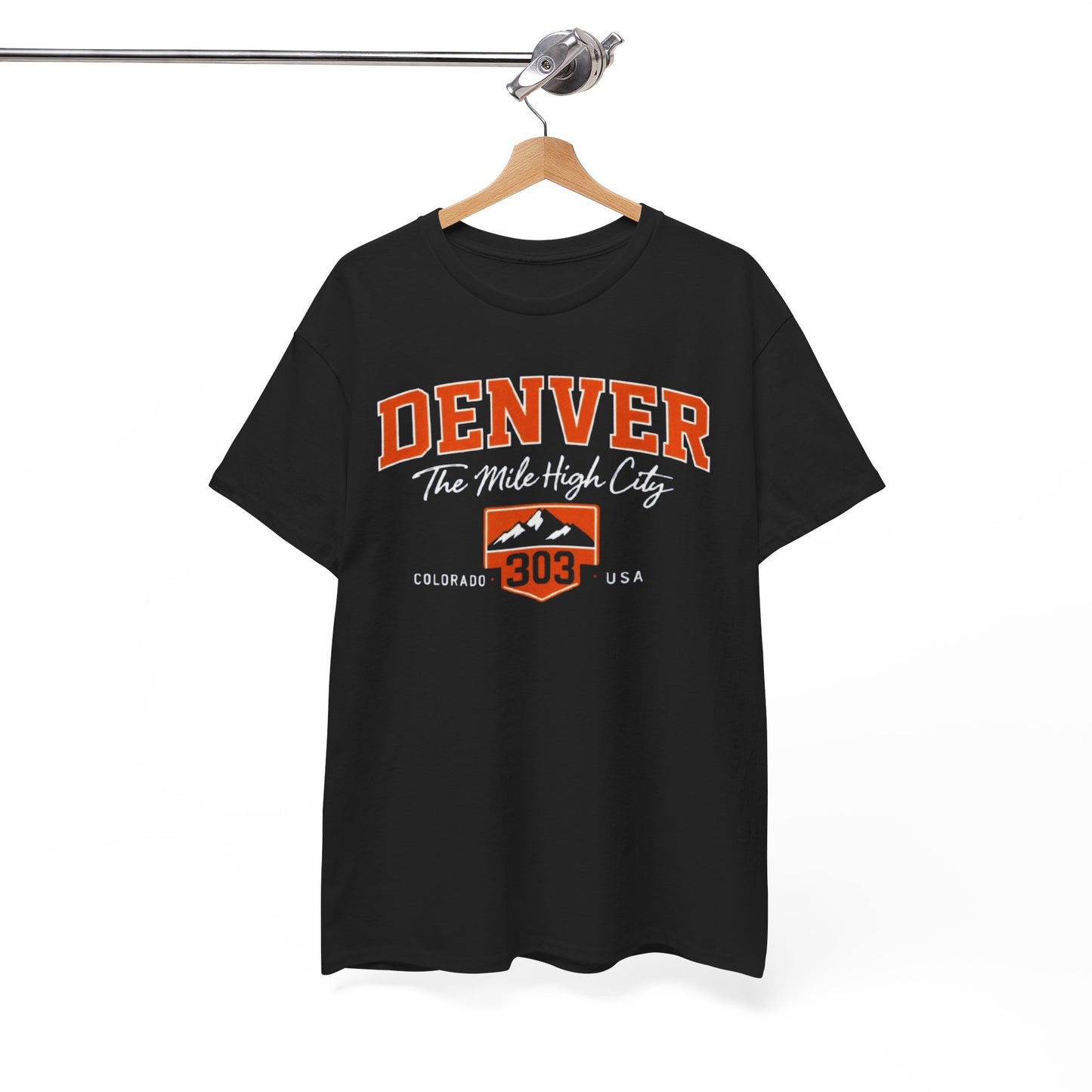 Denver 303 T-Shirt — Retro Orange City Crest Tee