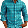 White Smoke Men'S Plaid Long-Sleeve Shirt with 3D Digital Printing, Suitable for Casual Outings, Entertainment, And Gatherings