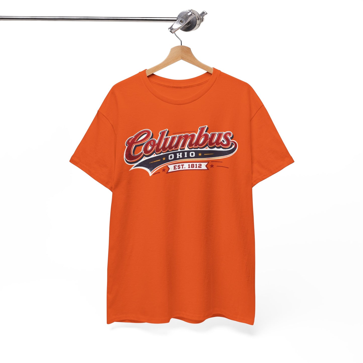 White Smoke Columbus Ohio Vintage Script Tee — Established 1812 City  T-Shirt
