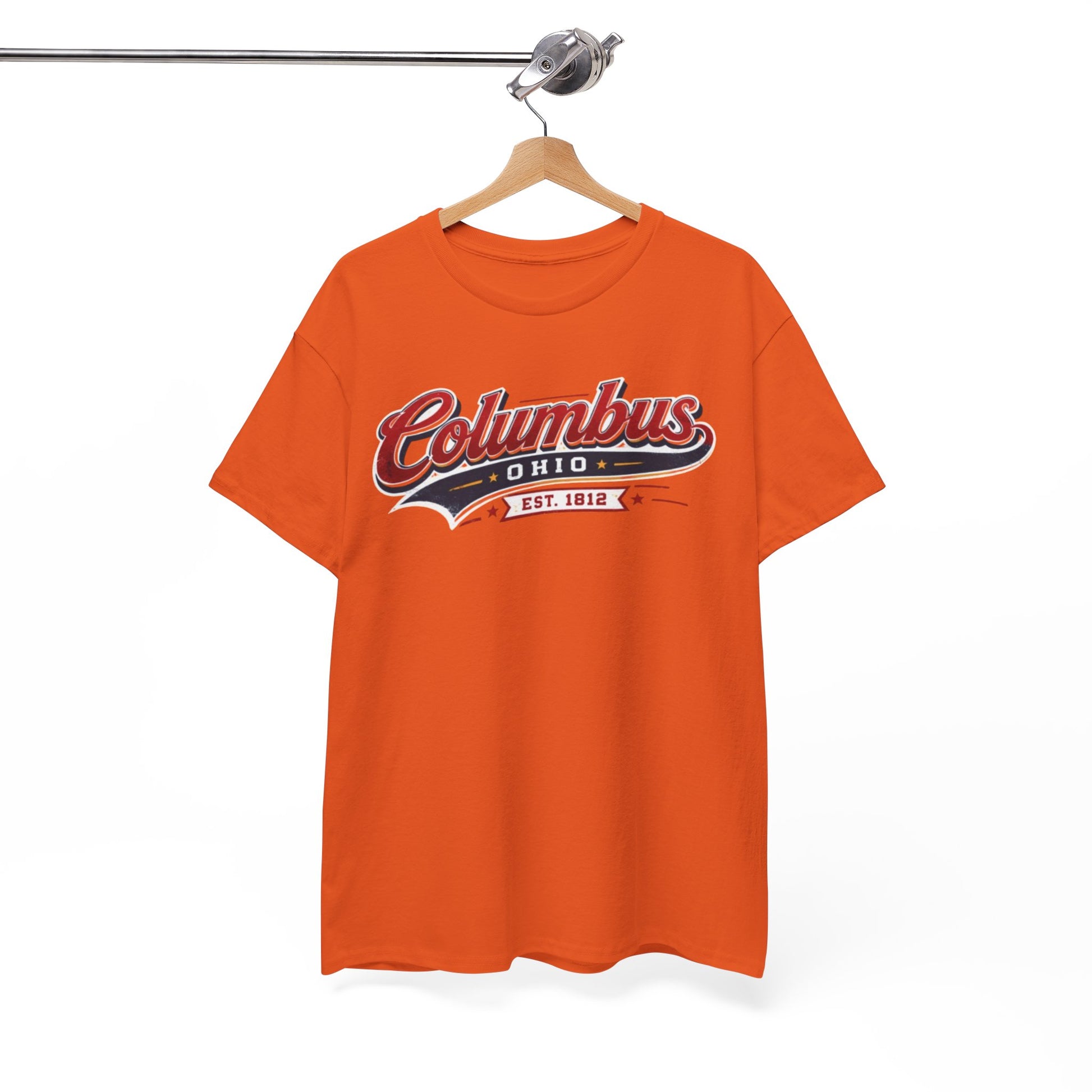 White Smoke Columbus Ohio Vintage Script Tee — Established 1812 City  T-Shirt