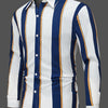Light Gray New Men'S Striped Long-Sleeve Business Shirt