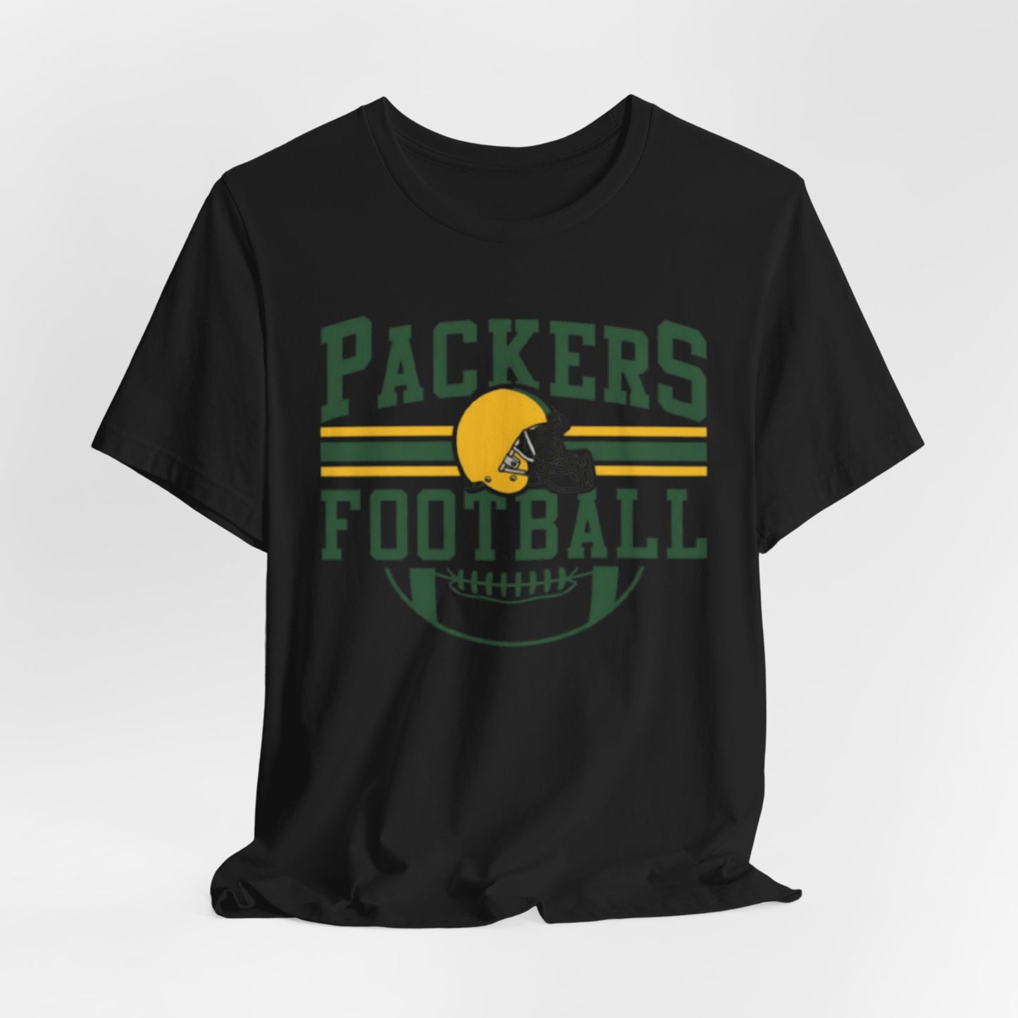 Packers Football T-Shirt — Retro Helmet & Stripes Fan Tee
