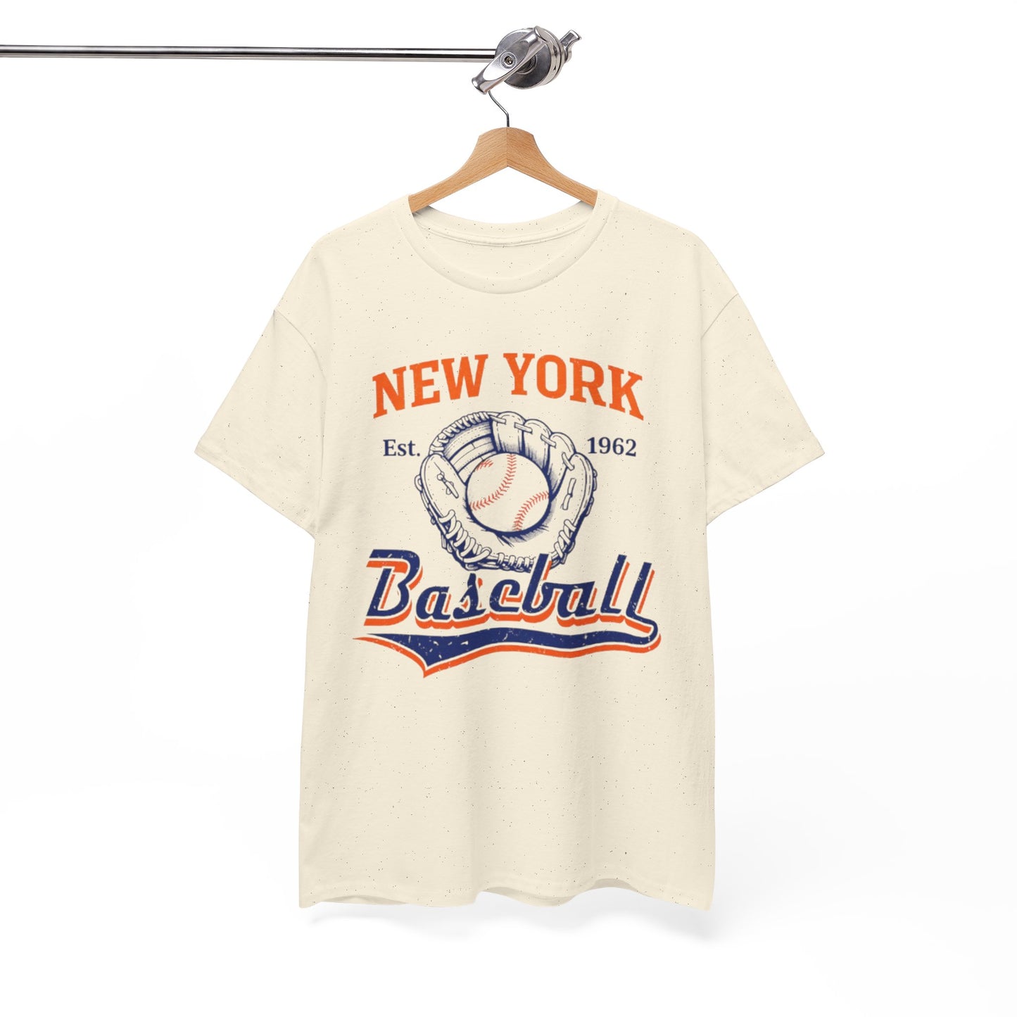 White Smoke New York Baseball Vintage Tee — Retro Glove & Ball Graphic T-Shirt