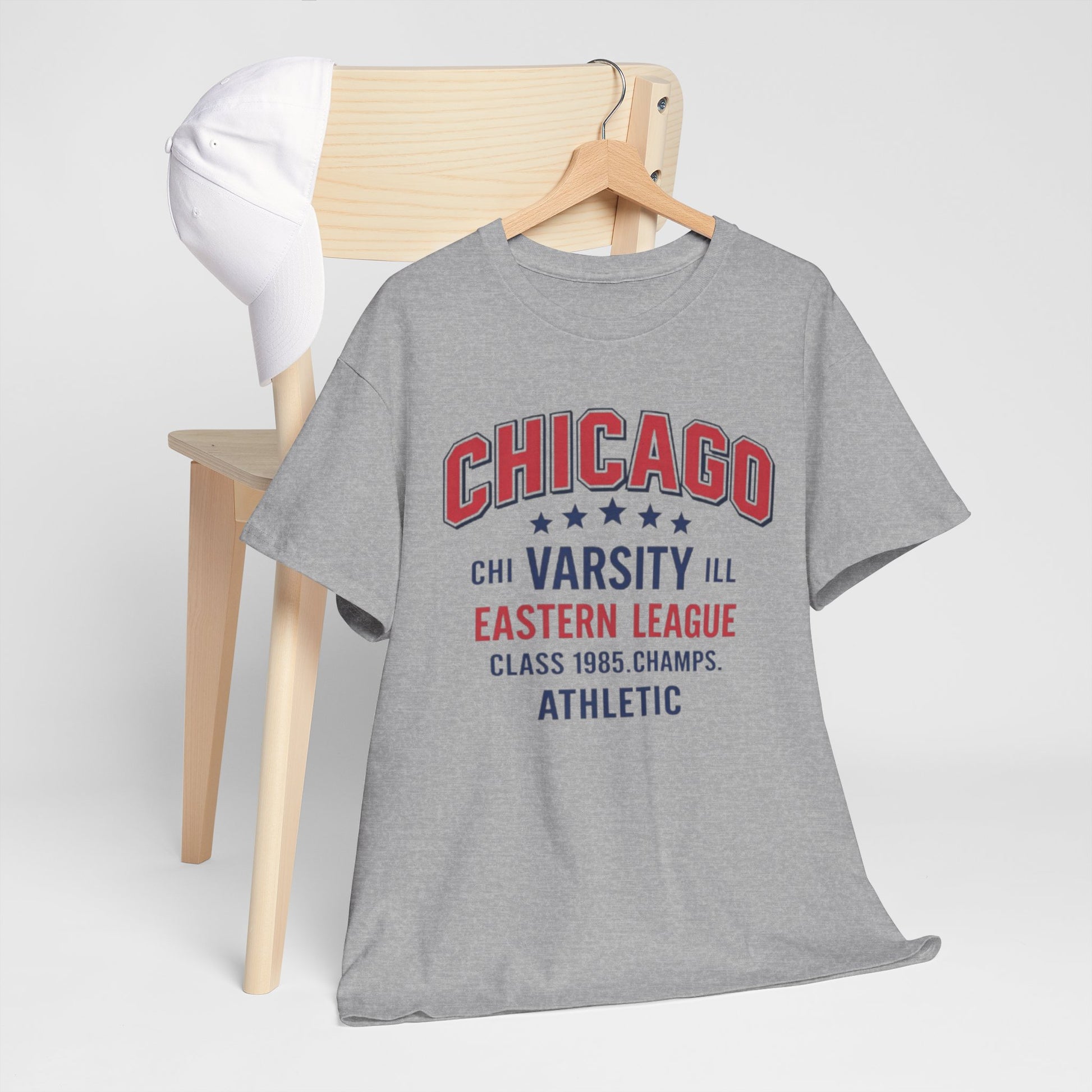 Dark Gray Chicago Varsity Athletic T-Shirt — Eastern League Class 1985 Retro Tee