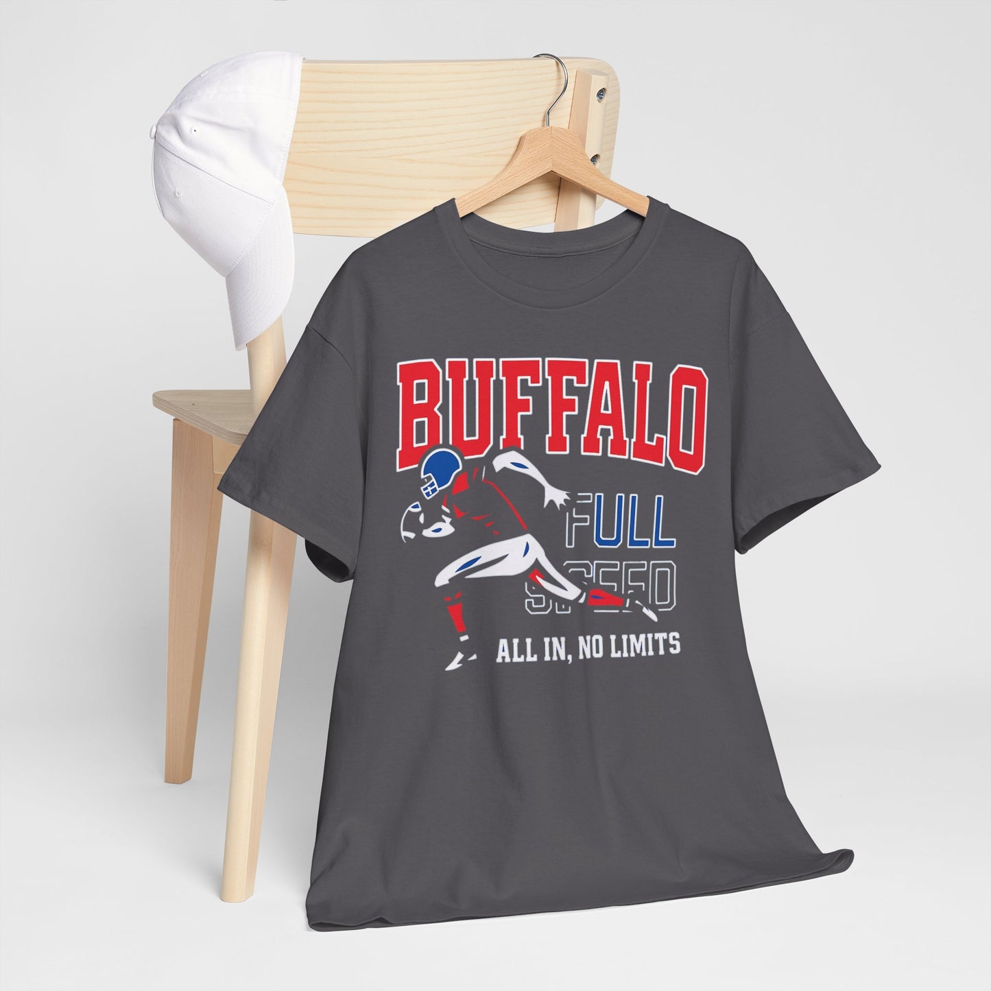 Buffalo Football Tee — "All In, No Limits" Player Graphic