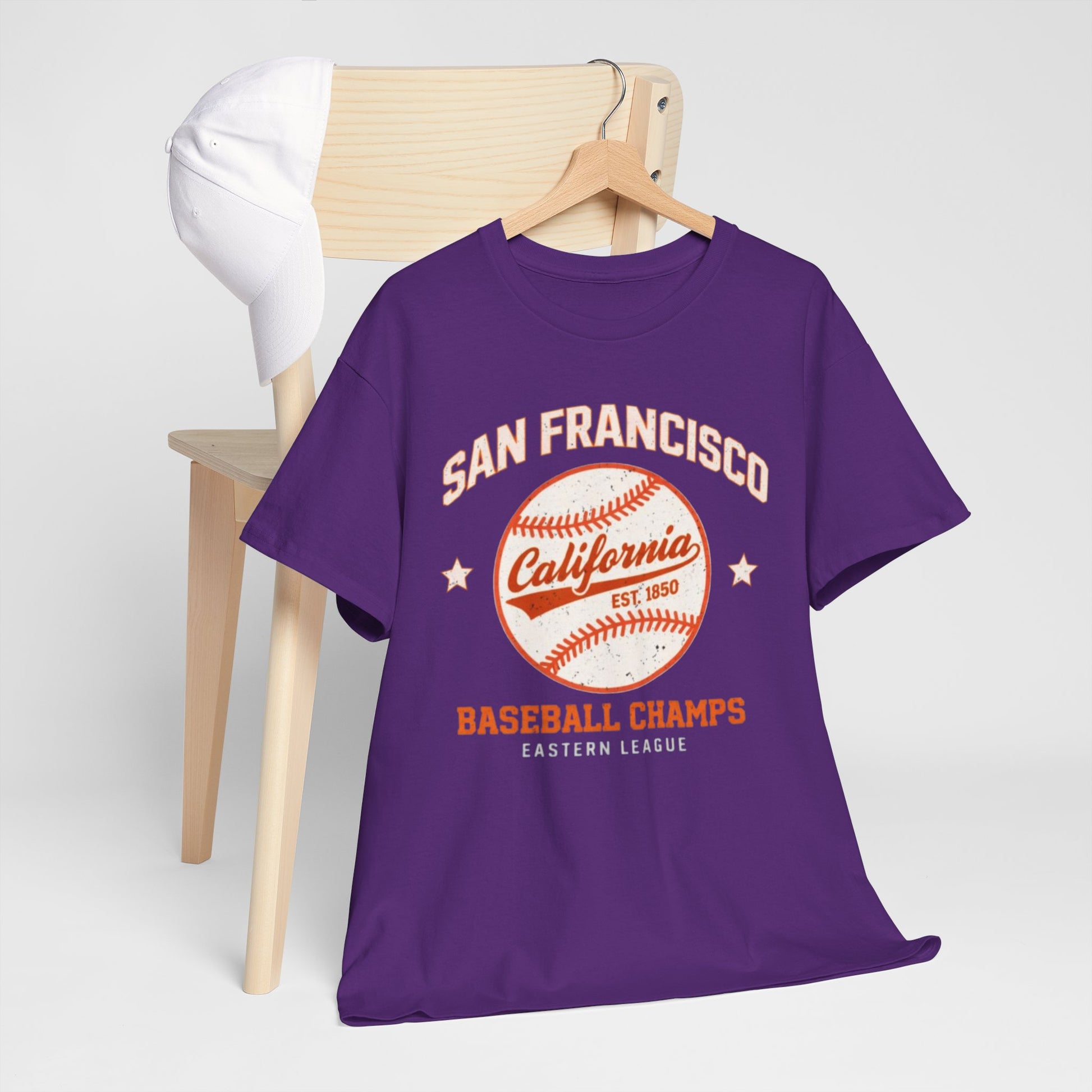 Lavender San Francisco Baseball Champs Tee — California Vintage Baseball Graphic T-Shirt