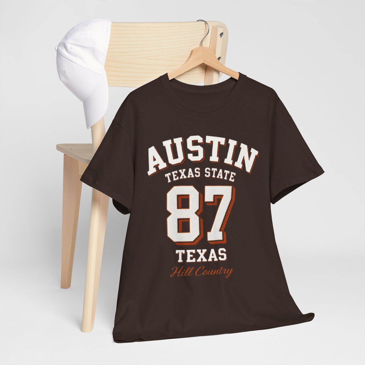 Dark Slate Gray Austin Texas State 87 Graphic T-Shirt – Vintage Varsity City Streetwear Tee