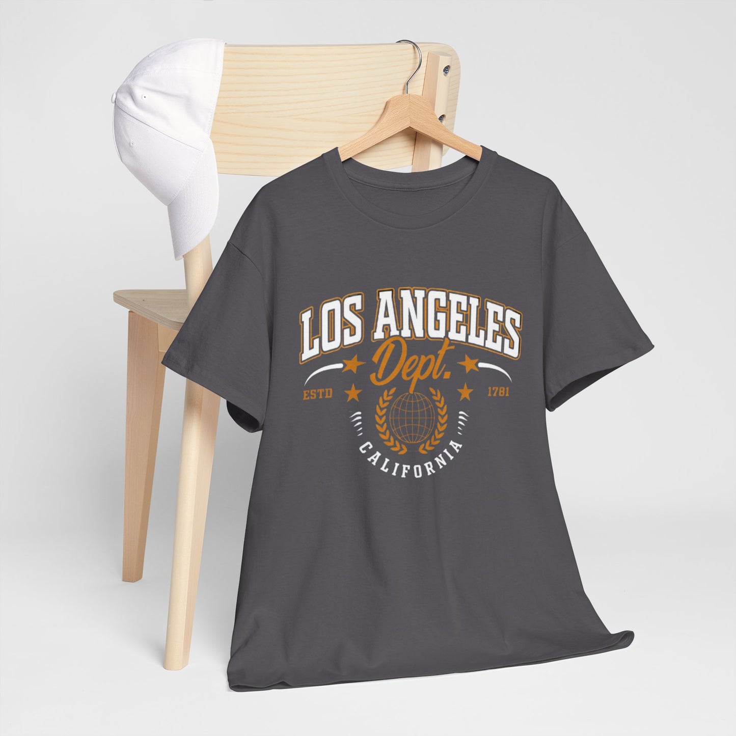Dim Gray Los Angeles Dept. T‑Shirt – Vintage California College Graphic Tee
