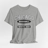 Chicago Baseball  Tee — Vintage Collegiate Black & White Baseball Shirt chicago white sox baseball fan apparel streetwear game day outfit