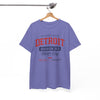 White Smoke Detroit Division 313 Motor City T-Shirt Vintage varsity College style Casual tee  Retro design
